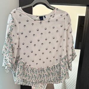 Kaari Blue Cream Floral Blouse